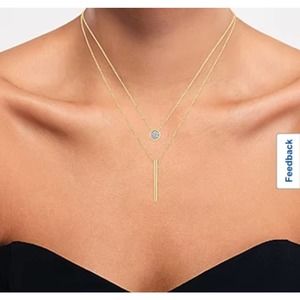 Gold double necklace